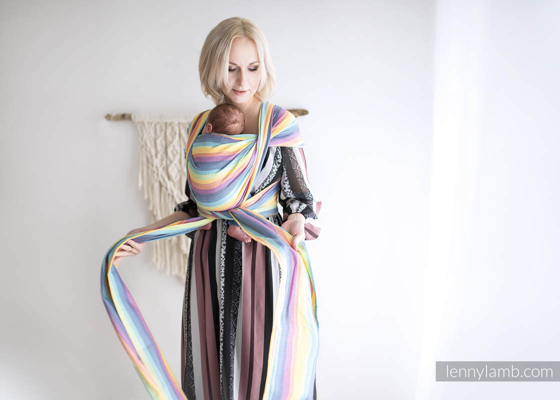 Chusta dla dzieci z niską wagą urodzeniową, tkana splotem skośno-krzyżowym (100% bawełna) - LUNA - rozmiar XL #babywearing
