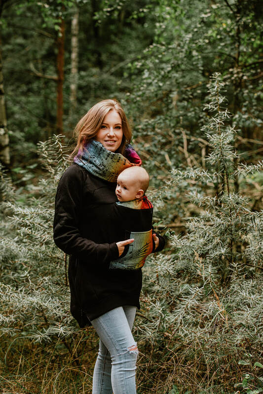 Babywearing Sweatshirt 3.0 - Black with Symphony Rainbow Dark - size 4XL #babywearing