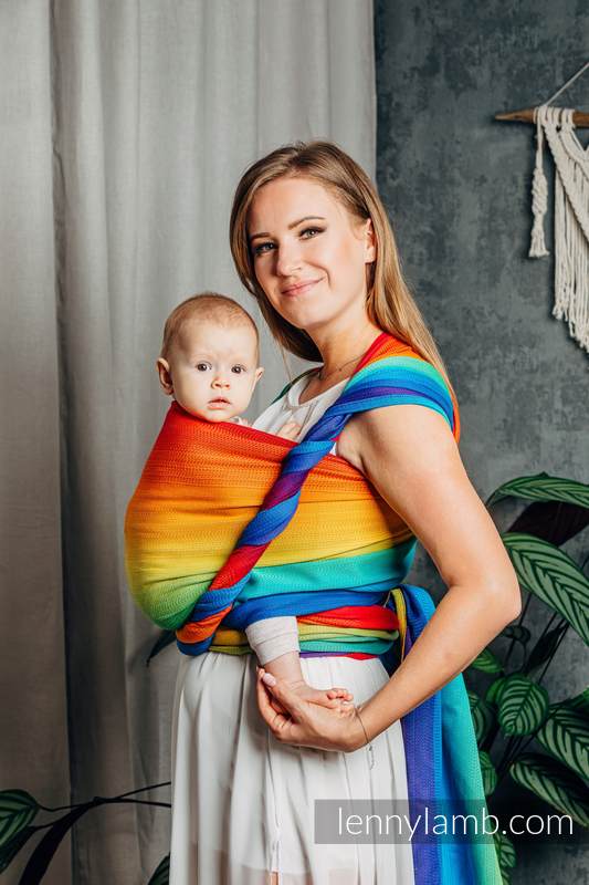 Żakardowa chusta do noszenia dzieci, bawełna - TĘCZOWE DZIECKO - rozmiar L #babywearing