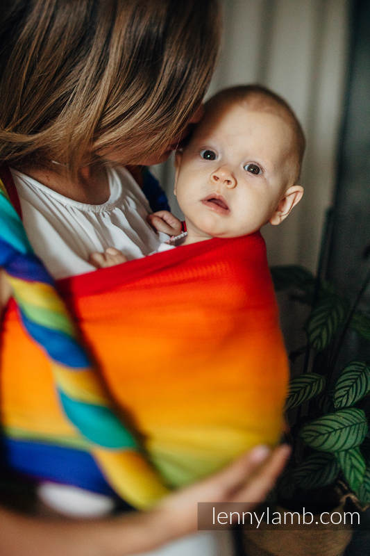 Żakardowa chusta do noszenia dzieci, bawełna - TĘCZOWE DZIECKO - rozmiar M #babywearing