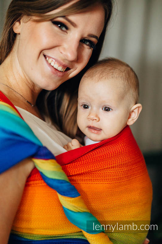 Żakardowa chusta do noszenia dzieci, bawełna - TĘCZOWE DZIECKO - rozmiar M #babywearing