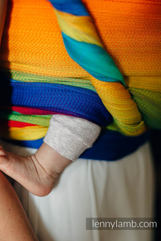 Żakardowa chusta do noszenia dzieci, bawełna - TĘCZOWE DZIECKO - rozmiar M #babywearing