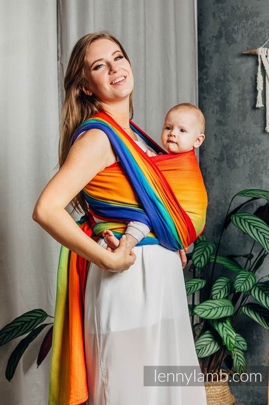 Żakardowa chusta do noszenia dzieci, bawełna - TĘCZOWE DZIECKO - rozmiar M #babywearing