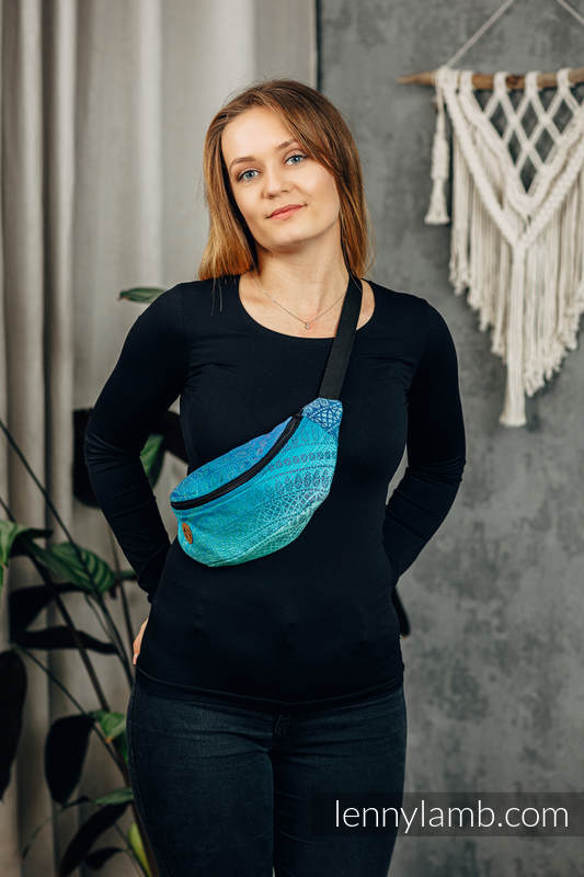 Sac banane en retailles d’écharpes, (100% coton) - PEACOCK’S TAIL - FANTASY #babywearing