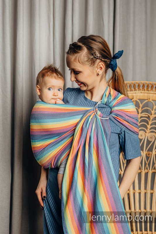 Ring Sling, Broken twill Weave (100% cotton), with gathered shoulder - LUNA - standard 1.8m #babywearing
