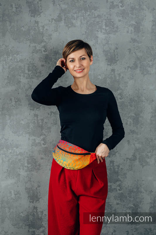 Riñonera hecha de tejido de fular (100% algodón) - RAINBOW LOTUS  #babywearing
