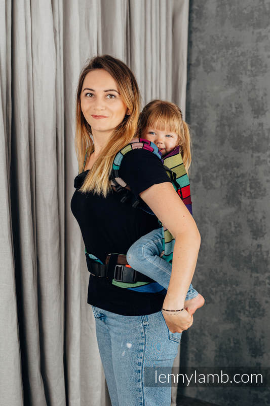 Nosidełko LennyPreschool  z tkaniny skośno-krzyżowej 100% bawełna, rozmiar preschool - KARUZELA BARW #babywearing