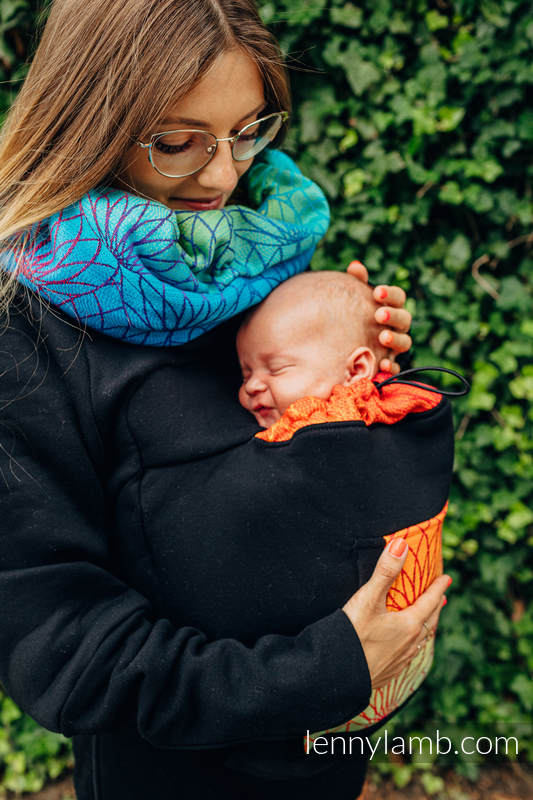 Babywearing Sweatshirt 3.0 - Black with Rainbow Lotus - size 3XL #babywearing