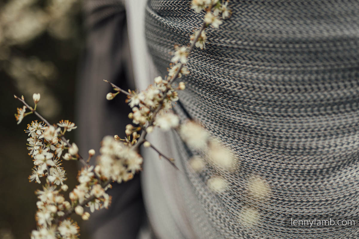 Chusta do noszenia dzieci, tkana splotem jodełkowym, bawełna - NOVA - MAŁA JODEŁKA OMBRE TOSIA - rozmiar L #babywearing