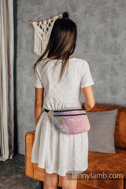Waist Bag made of woven fabric, size large (100% cotton) - WILD WINE - VINEYARD #babywearing