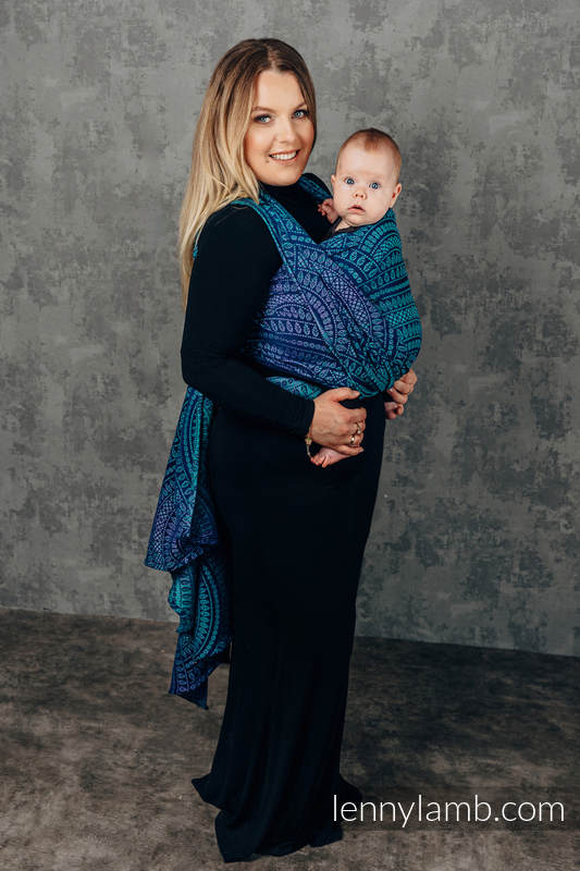 Baby Wrap, Jacquard Weave (100% cotton) - PEACOCK’S TAIL - PROVANCE  - size XS #babywearing