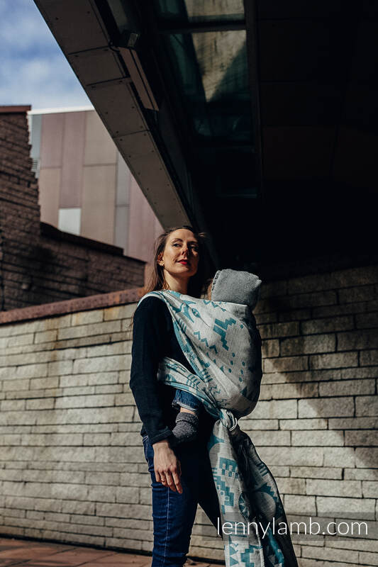 Baby Wrap, Jacquard Weave, (27% combed cotton, 26% linen, 25% merino wool, 11% tussah silk, 7% mulberry silk, 4% cashmere) - EXPERIMENT no.1 -  size L #babywearing