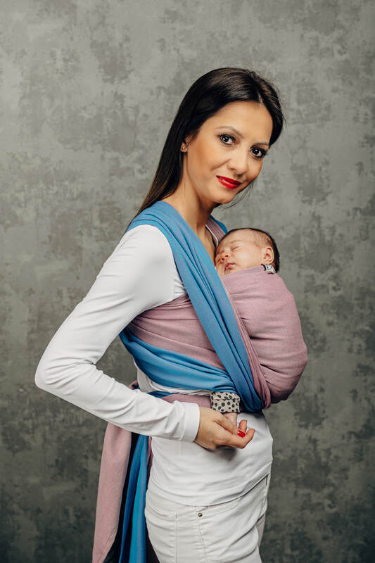 Vevd bæresjal, Størrelse Størrelse 5 (S - 4,2 m), MY FIRST - FLUORITE (Andre sortering) #babywearing