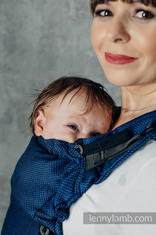My First Baby Carrier - LennyUpGrade Carrier, Standard Size, herringbone weave 100% cotton - COBALT #babywearing