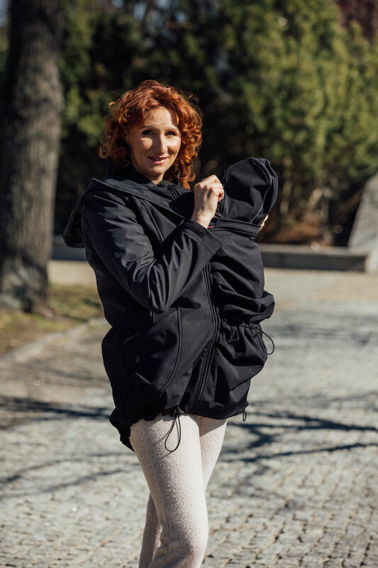 Softshell Babywearing Coat - Black - size S #babywearing