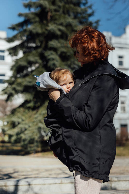 Softshell Babywearing Coat - Black - size S #babywearing
