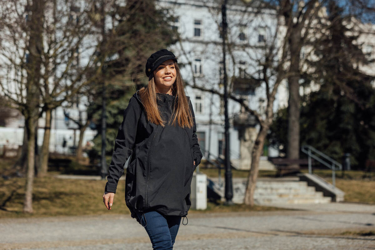 Softshell Babywearing Coat - Black - size S #babywearing