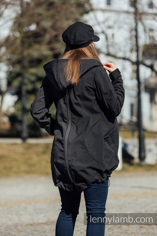 Kurtka Softshell do noszenia dzieci  - Czarna - rozmiar M #babywearing