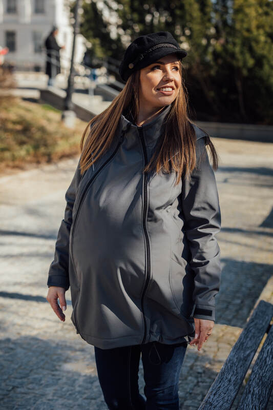 Manteau de portage - Softshell - Gris - taille L #babywearing