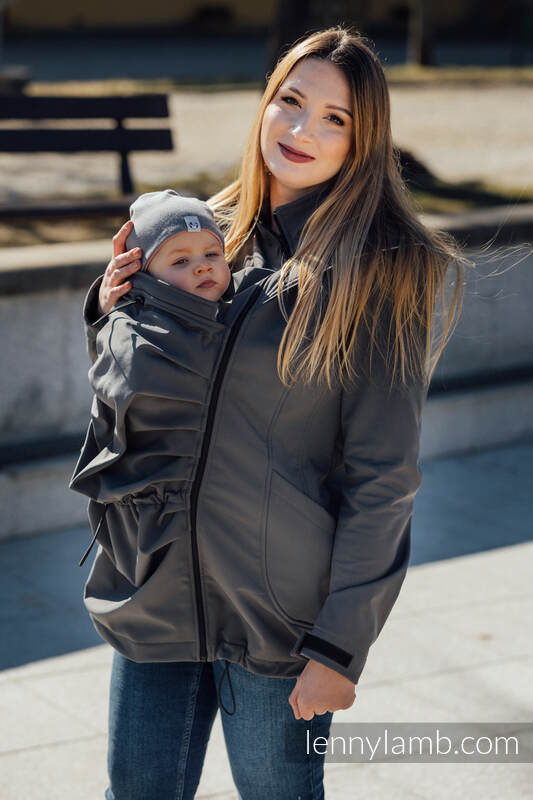 Softshell Babywearing Coat - Grey - size S (grade B) #babywearing