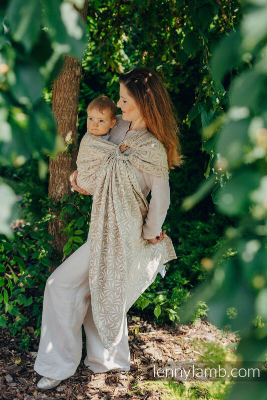 Ring Sling, Jacquard Weave (50% cotton, 50% bamboo viscose), with gathered shoulder - INFINITY - GOLDEN HOUR - standard 1.8m #babywearing
