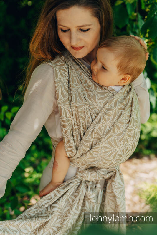 Żakardowa chusta do noszenia dzieci, 50% bawełna, 50% wiskoza bambusowa - INFINITY - GOLDEN HOUR - rozmiar S #babywearing