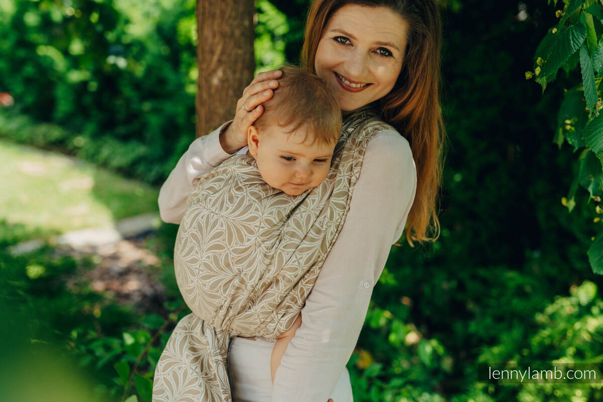 Żakardowa chusta do noszenia dzieci, 50% bawełna, 50% wiskoza bambusowa - INFINITY - GOLDEN HOUR - rozmiar S #babywearing