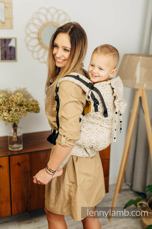 Nosidełko LennyPreschool  z tkaniny żakardowej (50% bawełna, 50% wiskoza bambusowa), rozmiar preschool - INFINITY - GOLDEN HOUR #babywearing