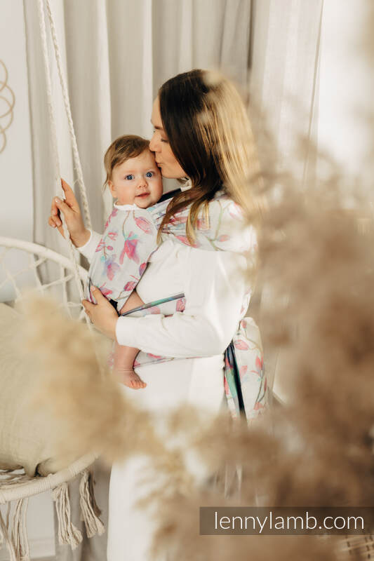 Nosidełko LennyHybrid Half Buckle, splot żakardowy, 100% bawełna , rozmiar standard - MAGNOLIA #babywearing
