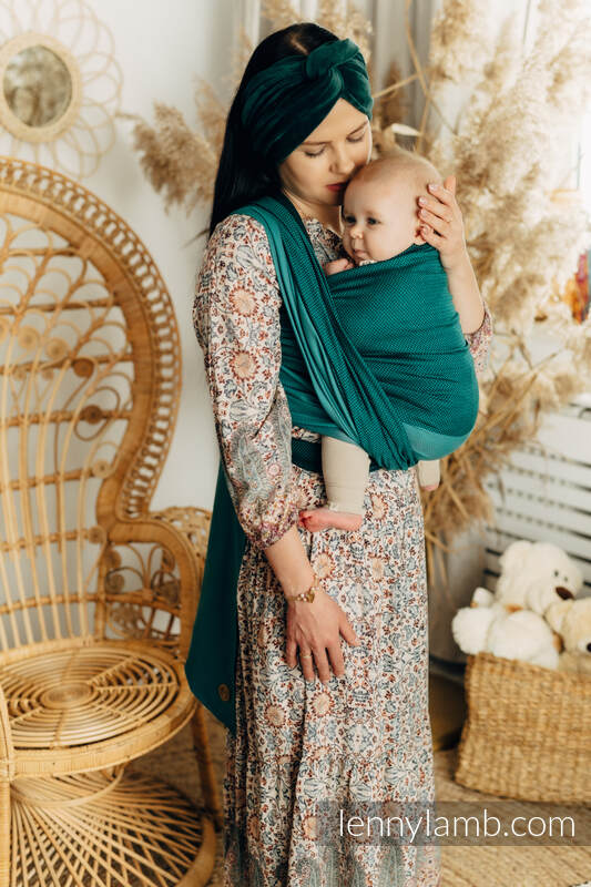Chusta tkana, splot jodełkowy, (100% bawełna) - NOVA - MAŁA JODEŁKA OLIWIA - rozmiar S #babywearing