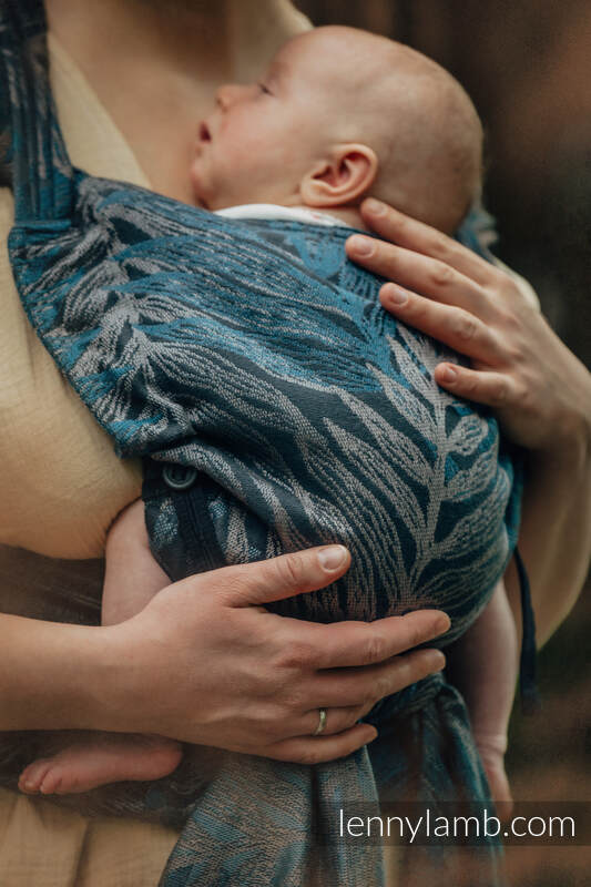 Nosidełko LennyHybrid Half Buckle, splot żakardowy, (54% bawełna, 46% TENCEL) , rozmiar standard - RAINFOREST - NOCTURNAL #babywearing