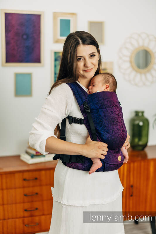 LennyLight Carrier, Standard Size, jacquard weave 100% cotton - WILD WINE - BOUQUET #babywearing