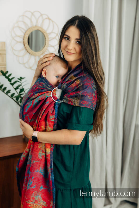 Ring Sling, Jacquard Weave (100% cotton) - with gathered shoulder - HERBARIUM - WILD MEADOW - standard 1.8m #babywearing