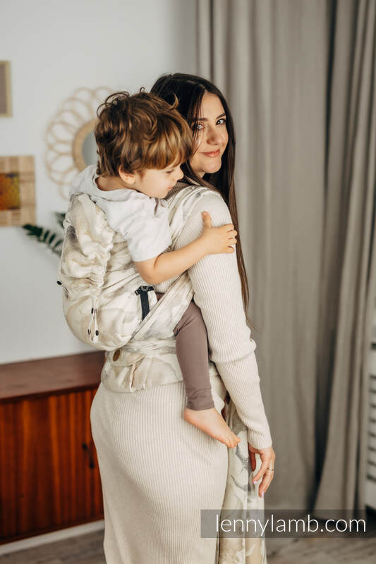 LennyHybrid Half Buckle Carrier, Preschool Size, jacquard weave 100% cotton - JURASSIC PARK - ICE DESERT #babywearing