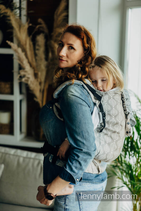 Mochila LennyPreschool, talla preschool, tejido jaqurad 100% algodón - PETALS - RESTFUL #babywearing