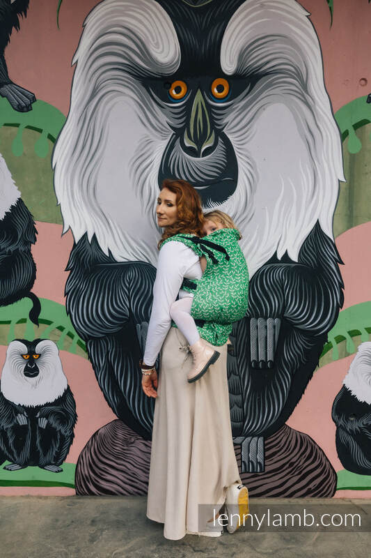 LennyPreschool Carrier, Preschool Size, jacquard weave (54% cotton, 46% TENCEL) - ENCHANTED NOOK - EVERGREEN #babywearing