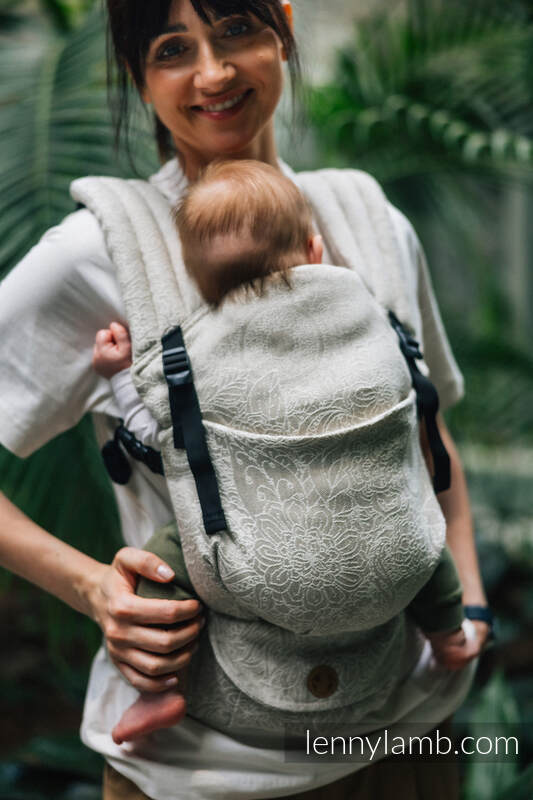 LennyLight Tragehilfe, Größe Standard, Jacquardwebung, 55% Baumwolle, 45% Leinen - WILD WINE - PATH #babywearing