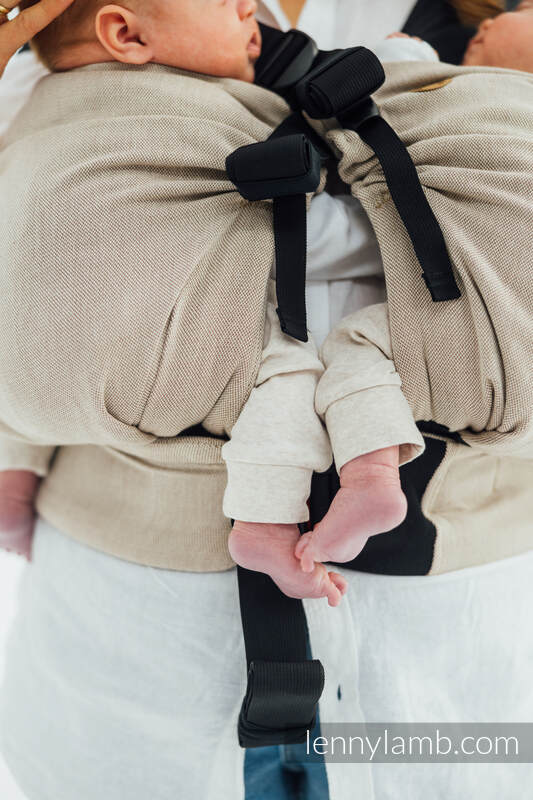 Nosidełko LennyTwin z tkaniny skośno-krzyżowej 100% bawełna, rozmiar standard - PEANUT BUTTER #babywearing