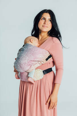 LennyHip Carrier (1/2 of LennyTwin Carrier), Standard Size, jacquard weave 100% cotton - WILD WINE - VINEYARD