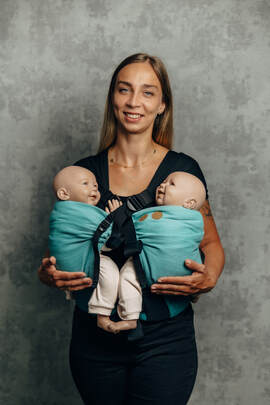 Porte-bébé LennyTwin, taille standard, tissage herringbone, 100% coton - VERSION POUR USAGE PROFESSIONNEL - ENTWINE