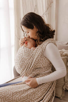 Baby Wrap, Jacquard Weave (62% cotton, 38% bamboo viscose) - TETRIS - PRESTO - size XS