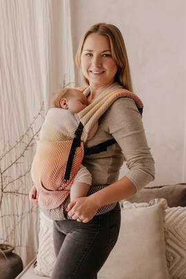 LennyLight Carrier, Standard Size, jacquard weave 100% cotton - BIG HERRINGBONE - FANDANGO