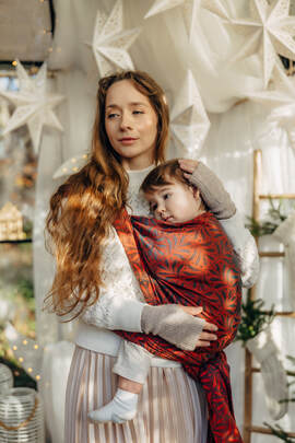 Baby Wrap, Jacquard Weave (100% cotton) - INFINITY - GERDA - size XS
