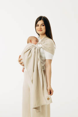 Ring Sling, Broken twill Weave (58% cotton, 42% bamboo viscose), with gathered shoulder - TRACK - standard 1.8m