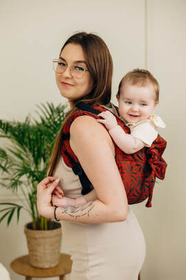 Lenny Buckle Onbuhimo PRO baby carrier, standard size, jacquard weave (100% cotton) - INFINITY - GERDA 