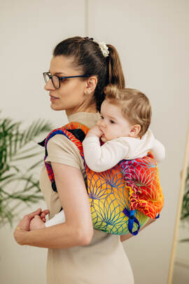 Lenny Buckle Onbuhimo PRO baby carrier, standard size, jacquard weave (100% cotton) - RAINBOW LOTUS 