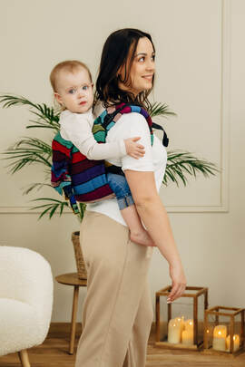 Lenny Buckle Onbuhimo PRO baby carrier, standard size, broken-twill weave (100% cotton) - CAROUSEL OF COLORS