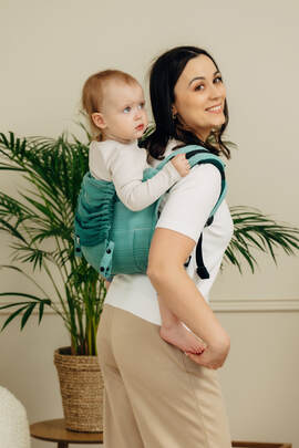 Onbuhimo PRO SAD LennyLamb, talla Toddler, tejido espiga (100% algodón) - LITTLE HERRINGBONE OMBRE GREEN 