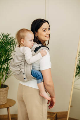 Lenny Buckle Onbuhimo PRO baby carrier, TODDLER size, broken-twill weave (100% cotton) - PEANUT BUTTER  