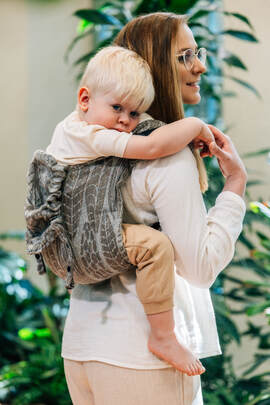 Lenny Buckle Onbuhimo PRO baby carrier, standard size, jacquard weave (63% cotton, 37% silk) - SKETCHES OF NATURE - EPIC